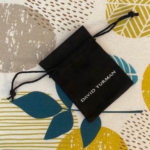 2093 David Yurman Black Suede Drawstring Jewelry Pouch Dust Bag 4”